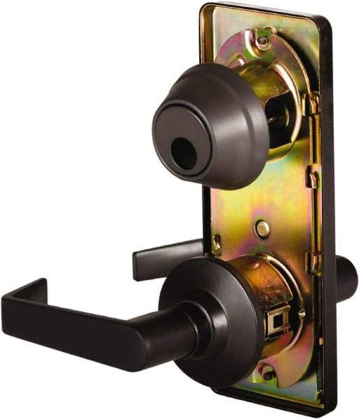 Stanley - Grade 2 Passage Lever Lockset - 2-3/4" Back Set, Keyless Cylinder, Brass Alloy, Oil Rubbed Bronze Finish - Americas Industrial Supply