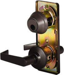 Stanley - Grade 2 Passage Lever Lockset - 2-3/4" Back Set, Keyless Cylinder, Brass Alloy, Oil Rubbed Bronze Finish - Americas Industrial Supply
