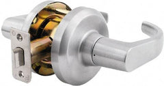 Stanley - Grade 1 Passage Lever Lockset - 2-3/4" Back Set, Keyless Cylinder, Brass Alloy, Satin Chrome Finish - Americas Industrial Supply