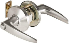 Best - Grade 1 Passage Lever Lockset - 2-3/4" Back Set, Keyless Cylinder, Brass Alloy, Satin Chrome Finish - Americas Industrial Supply