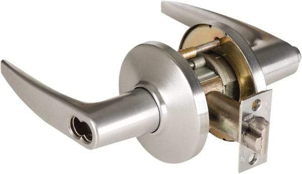 Best - Grade 1 Dormitory Lever Lockset - 2-3/4" Back Set, Keyless Cylinder, Brass Alloy, Satin Chrome Finish - Americas Industrial Supply