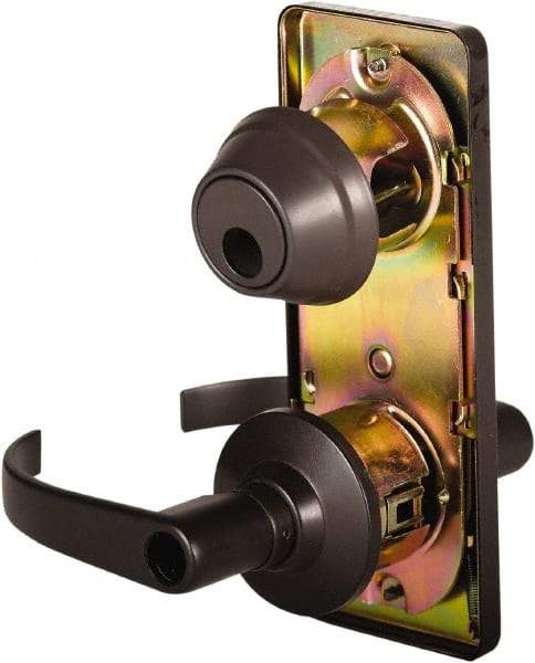 Stanley - Grade 2 Entry Lever Lockset - 2-3/4" Back Set, Key In Lever Cylinder, Brass Alloy, Oil Rubbed Bronze Finish - Americas Industrial Supply