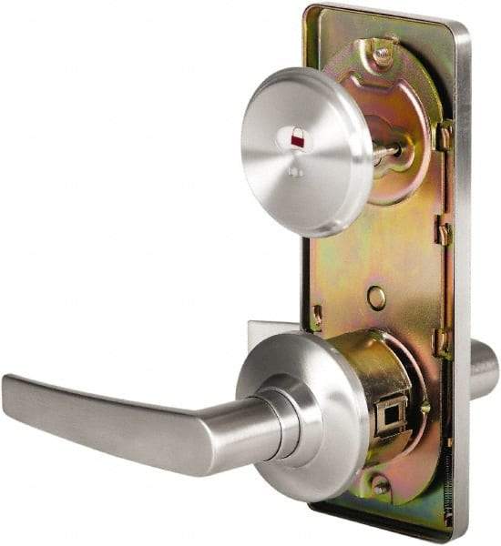Stanley - Grade 2 Passage Lever Lockset - 2-3/4" Back Set, Keyless Cylinder, Brass Alloy, Satin Chrome Finish - Americas Industrial Supply