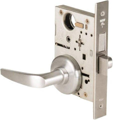 Best - Grade 1 Privacy Lever Lockset - 2-3/4" Back Set, Keyless Cylinder, Brass Alloy, Satin Chrome Finish - Americas Industrial Supply