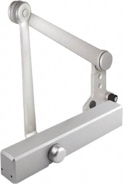 Stanley - 12-1/4" Closer Body Length, Multi-Size Closer Manual Damper - Painted Aluminum Finish, Reversible - Americas Industrial Supply