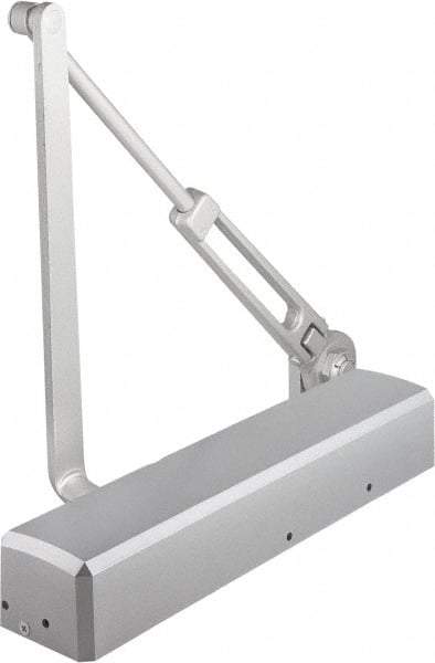 Stanley - 12-1/4" Closer Body Length, Multi-Size Closer Manual Damper - Painted Aluminum Finish, Reversible - Americas Industrial Supply