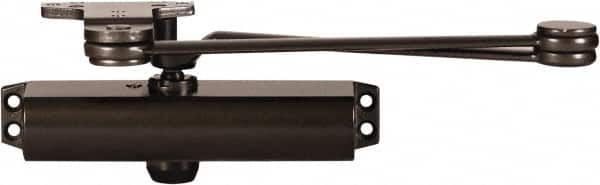 Stanley - 9-3/4" Closer Body Length, Multi-Size Closer Manual Damper - Painted Aluminum Finish, Reversible - Americas Industrial Supply