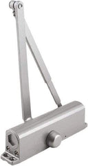 Stanley - 9-3/4" Closer Body Length, Multi-Size Closer Manual Damper - Painted Aluminum Finish, Reversible - Americas Industrial Supply