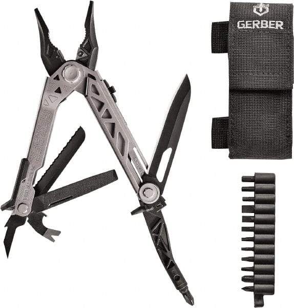 Gerber - 14 Piece, Center Drive Multi-Tool Set - Stainless Steel, 4-45/64" Closed Length - Americas Industrial Supply