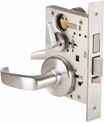 Stanley - Grade 1 Dormitory Lever Lockset - 2-3/4" Back Set, Best SFIC Cylinder, Brass Alloy, Satin Chrome Finish - Americas Industrial Supply