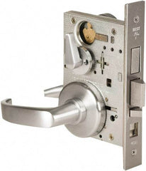 Stanley - Grade 1 Dormitory Lever Lockset - 2-3/4" Back Set, Best SFIC Cylinder, Brass Alloy, Satin Chrome Finish - Americas Industrial Supply