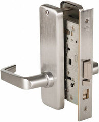 Stanley - Grade 1 Classroom Lever Lockset - 2-3/4" Back Set, Best SFIC Cylinder, Brass Alloy, Satin Chrome Finish - Americas Industrial Supply