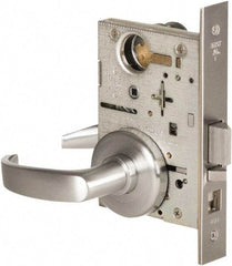 Stanley - Grade 1 Classroom Intruder Lever Lockset - 2-3/4" Back Set, Best SFIC Cylinder, Brass Alloy, Satin Chrome Finish - Americas Industrial Supply