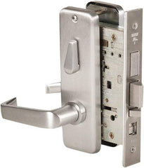 Stanley - Grade 1 Office Lever Lockset - 2-3/4" Back Set, Best SFIC Cylinder, Brass Alloy, Satin Chrome Finish - Americas Industrial Supply