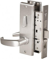 Stanley - Grade 1 Office Lever Lockset - 2-3/4" Back Set, Best SFIC Cylinder, Brass Alloy, Satin Chrome Finish - Americas Industrial Supply