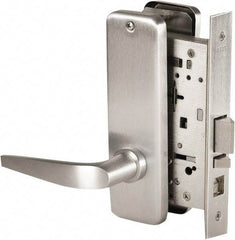 Stanley - Grade 1 Office Lever Lockset - 2-3/4" Back Set, Best SFIC Cylinder, Brass Alloy, Satin Chrome Finish - Americas Industrial Supply