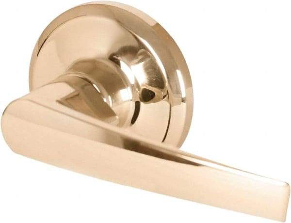 Stanley - Grade 2 Dummy Lever Lockset - 2-3/8 & 2-3/4" Back Set, Keyless Cylinder, Brass Alloy, Bright Brass Finish - Americas Industrial Supply