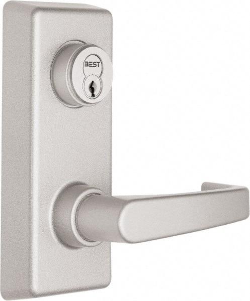 Precision - 7" OAL Reversible Unrated Flatbar - 32 to 36" Door Width, Painted Aluminum Finish, Grade 1, Reliant Series - Americas Industrial Supply