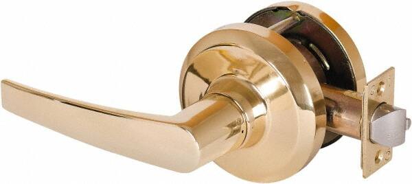 Stanley - Grade 1 Communicating Lever Lockset - 2-3/4" Back Set, Key In Lever Cylinder, Brass Alloy, Bright Brass Finish - Americas Industrial Supply