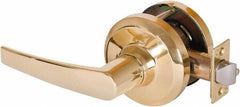 Stanley - Grade 1 Communicating Lever Lockset - 2-3/4" Back Set, Key In Lever Cylinder, Brass Alloy, Bright Brass Finish - Americas Industrial Supply