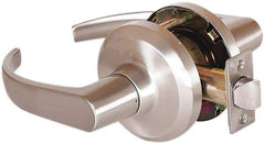 Stanley - Grade 1 Passage Lever Lockset - 2-3/4" Back Set, Keyless Cylinder, Brass Alloy, Satin Nickel Finish - Americas Industrial Supply