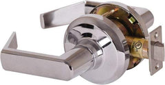Stanley - Grade 1 Passage Lever Lockset - 2-3/4" Back Set, Keyless Cylinder, Brass Alloy, Bright Chrome Finish - Americas Industrial Supply
