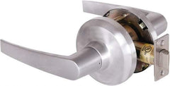 Stanley - Grade 1 Passage Lever Lockset - 2-3/4" Back Set, Keyless Cylinder, Brass Alloy, Satin Chrome Finish - Americas Industrial Supply