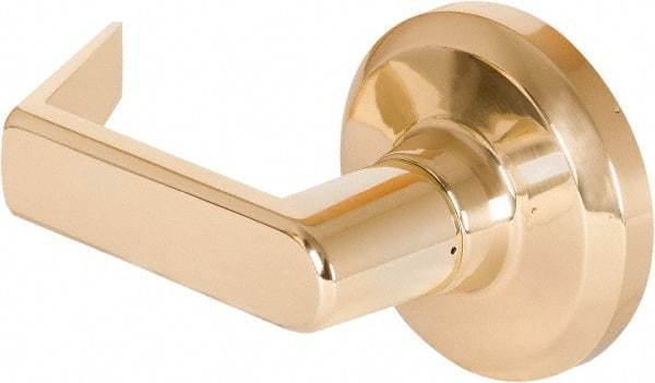Stanley - Grade 1 Dummy Lever Lockset - 2-3/4" Back Set, Keyless Cylinder, Brass Alloy, Bright Brass Finish - Americas Industrial Supply