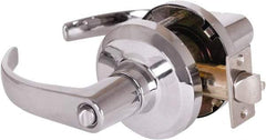 Stanley - Grade 1 Entrance Lever Lockset - 2-3/4" Back Set, Key In Lever Cylinder, Brass Alloy, Bright Chrome Finish - Americas Industrial Supply