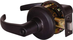 Stanley - Grade 1 Privacy Lever Lockset - 2-3/4" Back Set, Keyless Cylinder, Brass Alloy, Oil Rubbed Bronze Finish - Americas Industrial Supply