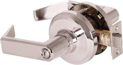 Stanley - Grade 1 Privacy Lever Lockset - 2-3/4" Back Set, Keyless Cylinder, Brass Alloy, Bright Chrome Finish - Americas Industrial Supply