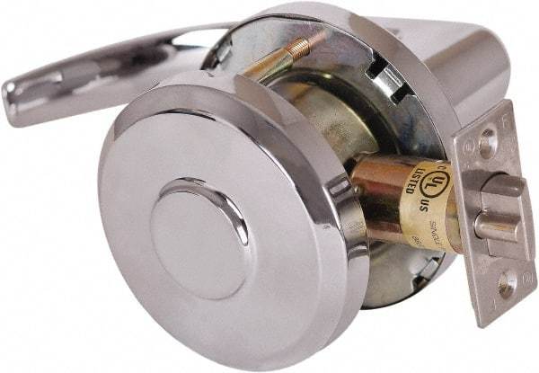 Stanley - Grade 1 Communicating Lever Lockset - 2-3/4" Back Set, Key In Lever Cylinder, Brass Alloy, Bright Chrome Finish - Americas Industrial Supply