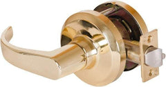 Stanley - Grade 1 Communicating Lever Lockset - 2-3/4" Back Set, Key In Lever Cylinder, Brass Alloy, Bright Brass Finish - Americas Industrial Supply