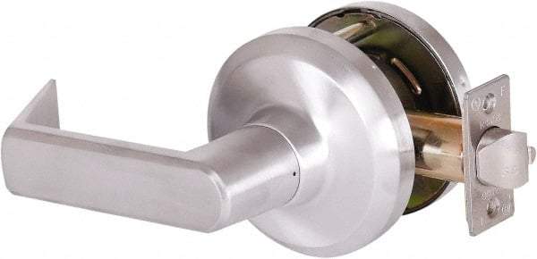 Stanley - Grade 1 Communicating Lever Lockset - 2-3/4" Back Set, Key In Lever Cylinder, Brass Alloy, Satin Chrome Finish - Americas Industrial Supply