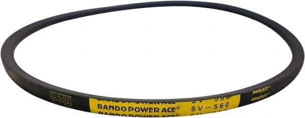 Bando - Section 5V, 5/8" Wide, 80" Outside Length, V-Belt - Rubber Compound, Black, Narrow, No. 5V800 - Americas Industrial Supply