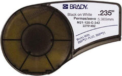 Brady - 0.235" Wide, White Heat Shrinkable Polyolefin Heat Shrink Tubing - For BMP21 Plus Portable Label Printer - Americas Industrial Supply