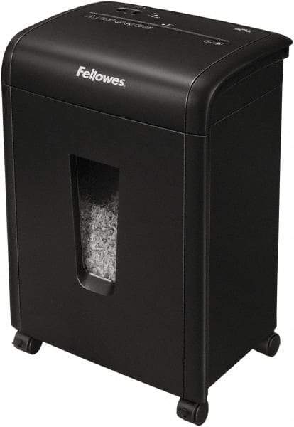 FELLOWES - 7/64 x 25/64" Strip, 10 Sheet Cross Cut Micro Cut Shredder - 13-3/4" Long x 18-3/4" Wide x 10.43" High, Level 4 Security, 5 Gal Wastebasket - Americas Industrial Supply