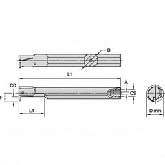 Kennametal - 1" Min Bore Diam, 180mm OAL, 3/4" Shank Diam, A-EVE Indexable Boring Bar - 1-1/2" Max Bore Depth, EG0160M1FP02 Insert - Americas Industrial Supply