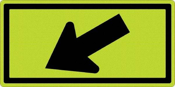 NMC - "Left Arrow", 24" Wide x 12" High, Aluminum Traffic Control Signs - 0.08" Thick, Black on Yellow, Diamond Grade Reflectivity, Rectangle, Post Mount - Americas Industrial Supply