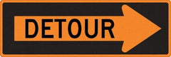 NMC - "Right Detour Inside", 30" Wide x 30" High, Aluminum Traffic Control Signs - 0.08" Thick, Black on Orange, High Intensity Reflectivity, Diamond, Post Mount - Americas Industrial Supply