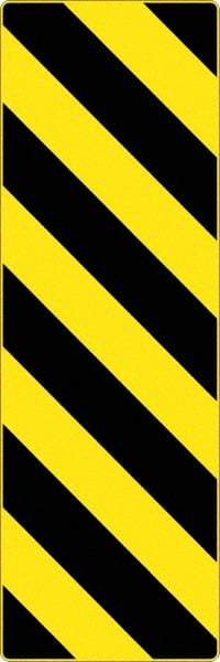 NMC - "Chevron", 12" Wide x 36" High, Aluminum Warning & Safety Reminder Signs - 0.08" Thick, Black on Yellow, High Intensity Reflectivity, Rectangle, Post Mount - Americas Industrial Supply