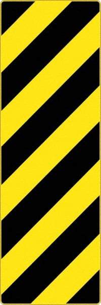 NMC - "Chevron", 12" Wide x 36" High, Aluminum Warning & Safety Reminder Signs - 0.08" Thick, Black on Yellow, High Intensity Reflectivity, Rectangle, Post Mount - Americas Industrial Supply