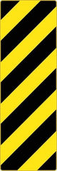 NMC - "Chevron", 12" Wide x 36" High, Aluminum Warning & Safety Reminder Signs - 0.08" Thick, Black on Yellow, High Intensity Reflectivity, Rectangle, Post Mount - Americas Industrial Supply