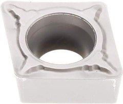 Seco - CCMT32.52 F1 Grade TK1501 Carbide Turning Insert - Ti(C/N)/Al2O3/Cr Finish, 80° Diamond, 3/8" Inscr Circle, 5/32" Thick, 1/32" Corner Radius - Americas Industrial Supply