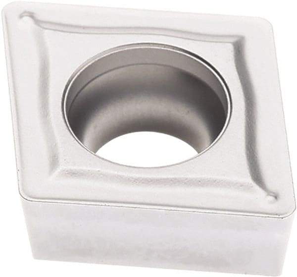 Seco - CCMT433 M3 Grade TK0501 Carbide Turning Insert - Ti(C/N)/Al2O3/Cr Finish, 80° Diamond, 1/2" Inscr Circle, 3/16" Thick, 3/64" Corner Radius - Americas Industrial Supply