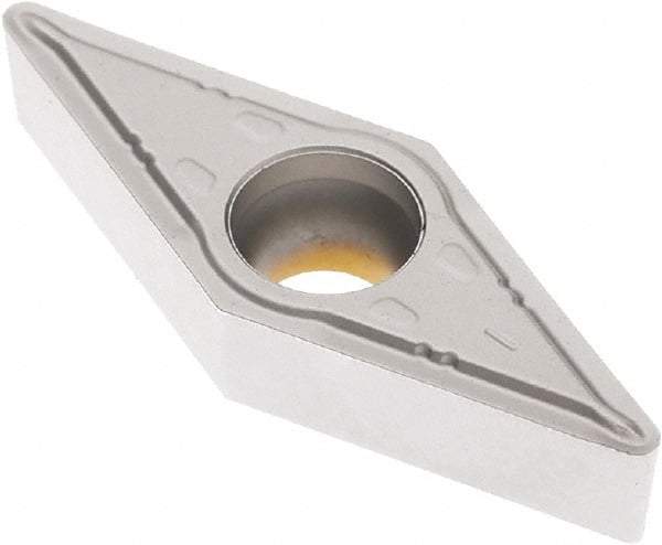 Seco - VBMT332 F1 Grade TK1501 Carbide Turning Insert - Ti(C/N)/Al2O3/Cr Finish, 35° Diamond, 3/8" Inscr Circle, 3/16" Thick, 1/32" Corner Radius - Americas Industrial Supply