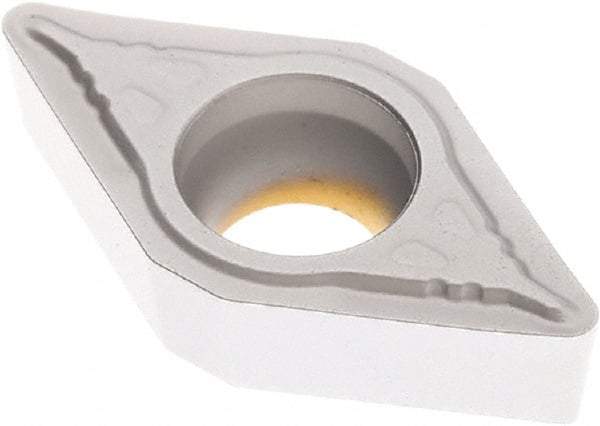 Seco - DCMT32.52 F1 Grade TK0501 Carbide Turning Insert - Ti(C/N)/Al2O3/Cr Finish, 55° Diamond, 3/8" Inscr Circle, 5/32" Thick, 1/32" Corner Radius - Americas Industrial Supply