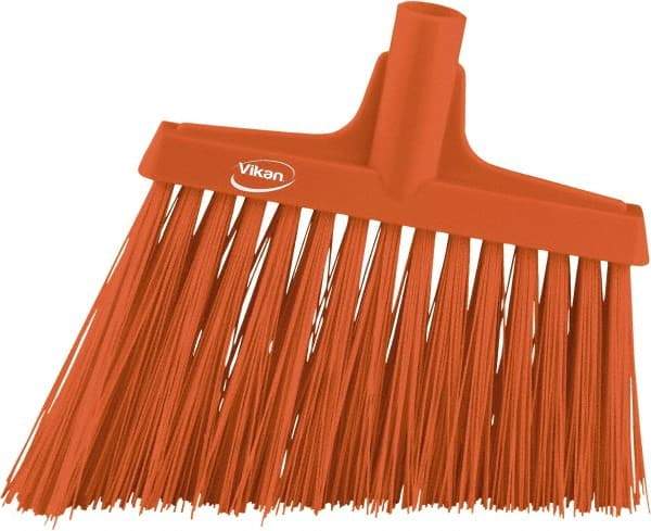 Vikan - 11-3/4" Wide, Orange Polyester Bristles, Angled Broom - Water Resistant - Americas Industrial Supply