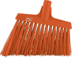 Vikan - 11-3/4" Wide, Orange Polyester Bristles, Angled Broom - Water Resistant - Americas Industrial Supply