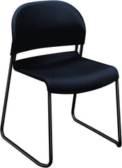 Hon - Polymer Blue Stacking Chair - Black Frame, 21" Wide x 21-1/2" Deep x 31" High - Americas Industrial Supply